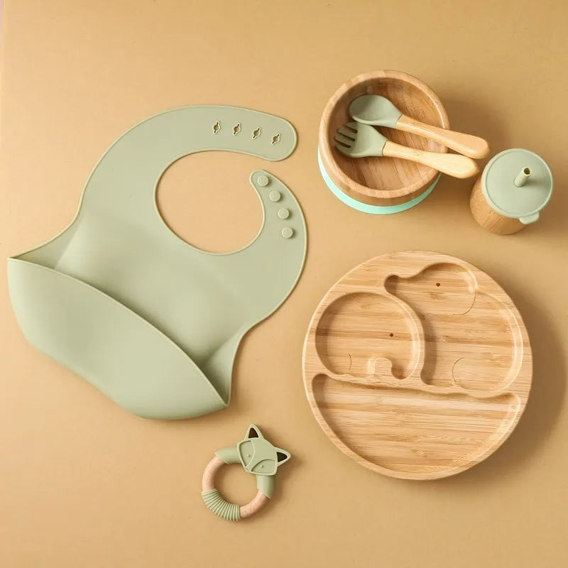Bamboo & Silicone Feeding Set