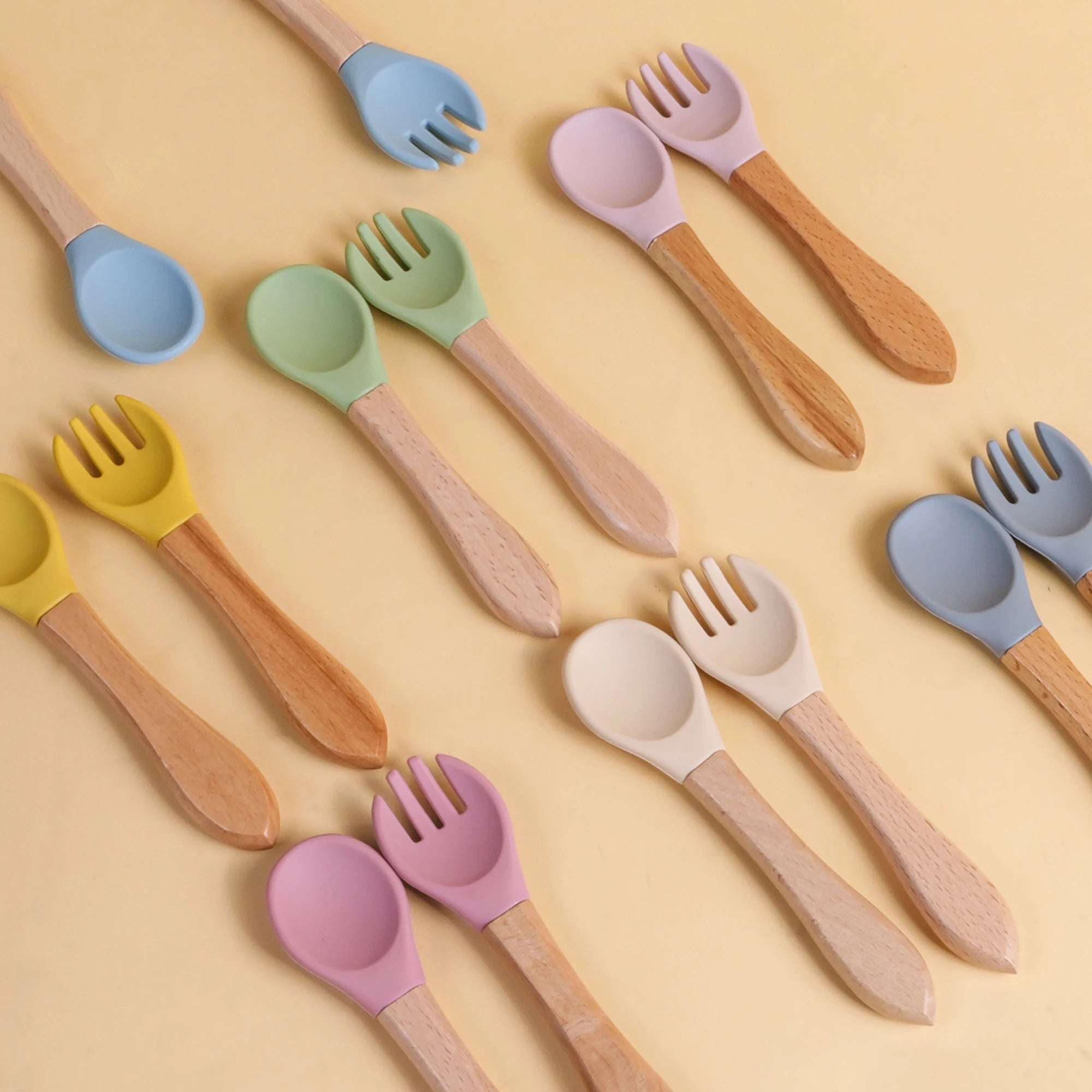 2pcs Silicone Fork & Spoon
