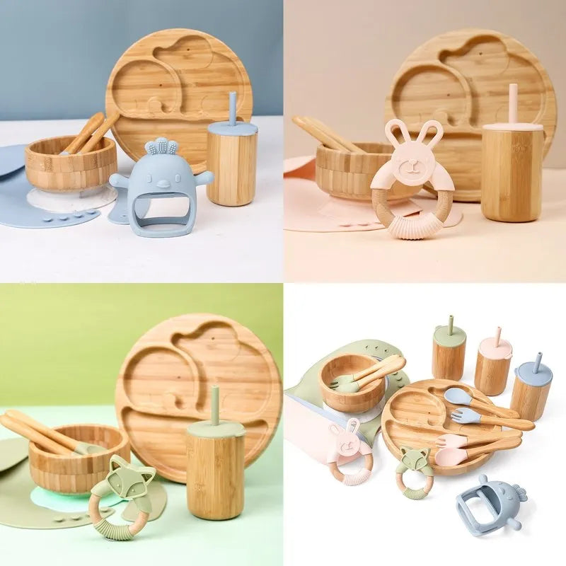 Bamboo & Silicone Feeding Set